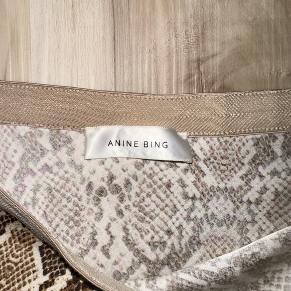 NWOT Anine Bing Snake Print Python Silk Slip Mermaid Skirt S - Picture 4 of 6